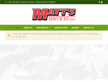 Tablet Screenshot of mattsservices.com